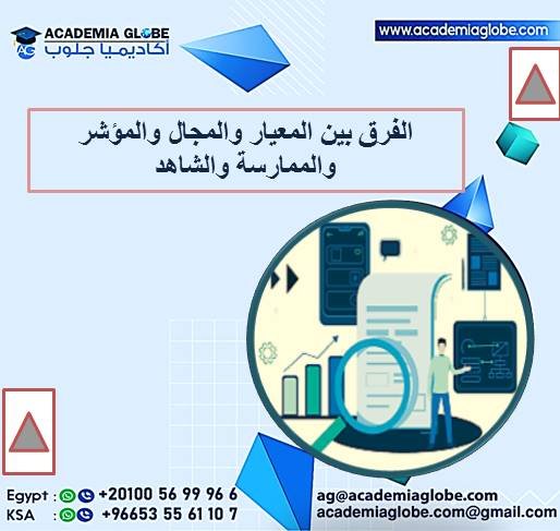 الفرق بين المعيار والمجال والمؤشر والممارسة والشاهد